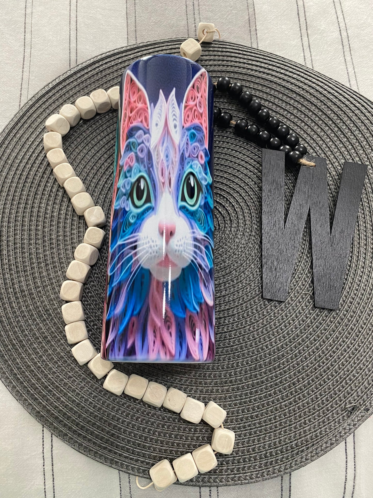 Cat blue and pink 3 d