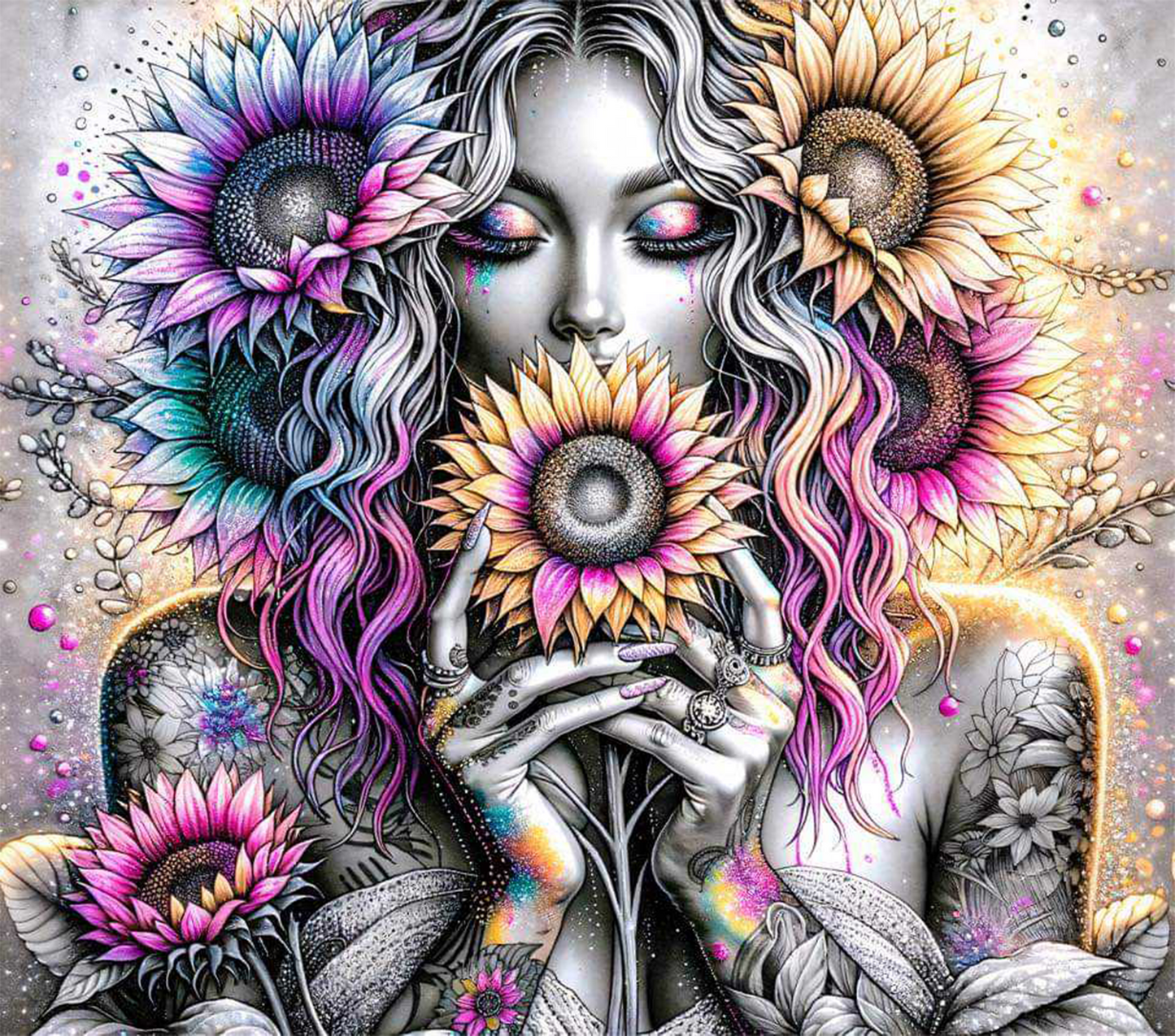 She sunflowers color