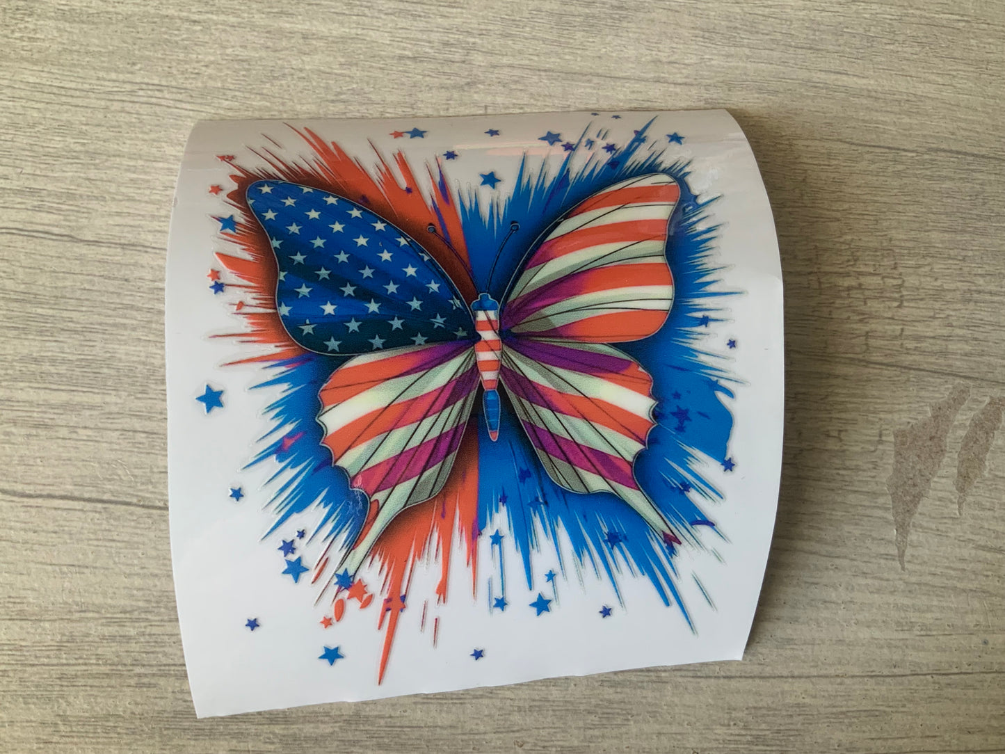 Butterfly red white and blue