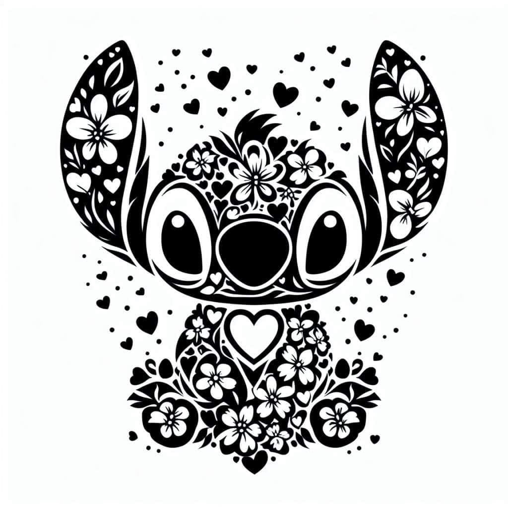 Stitch black and white