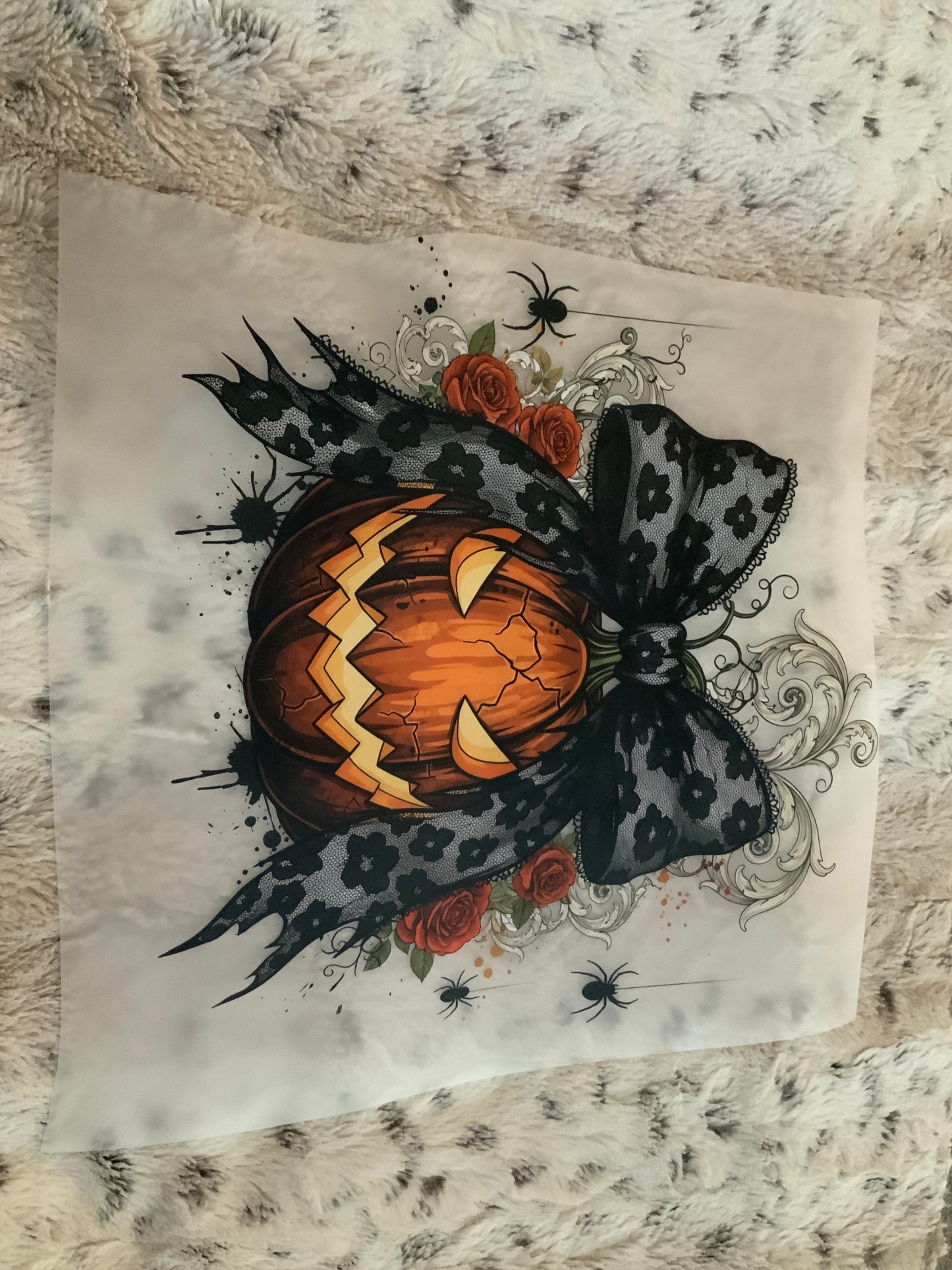 Pumpkin black lace bow scary