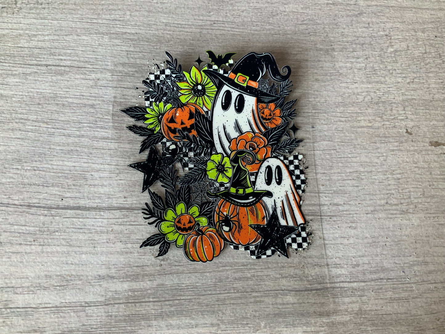 Ghosts neon pumpkins