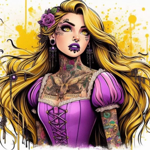 Cartoon tatted rapunzel