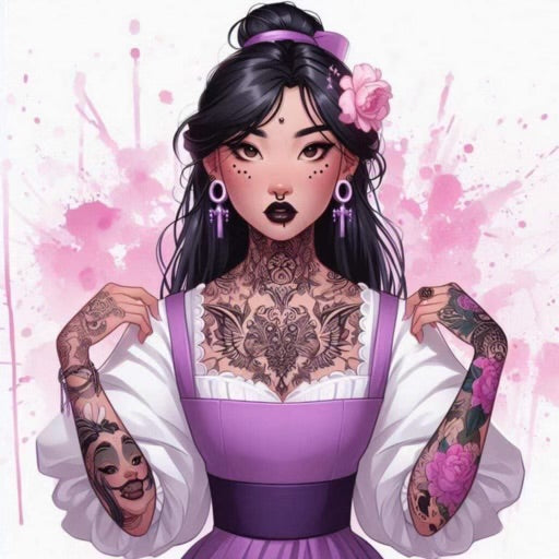 Cartoon tatted Mulan