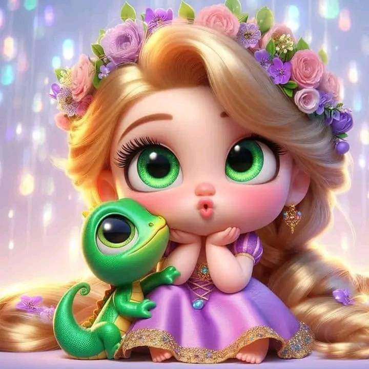 Baby rapunzel and friend