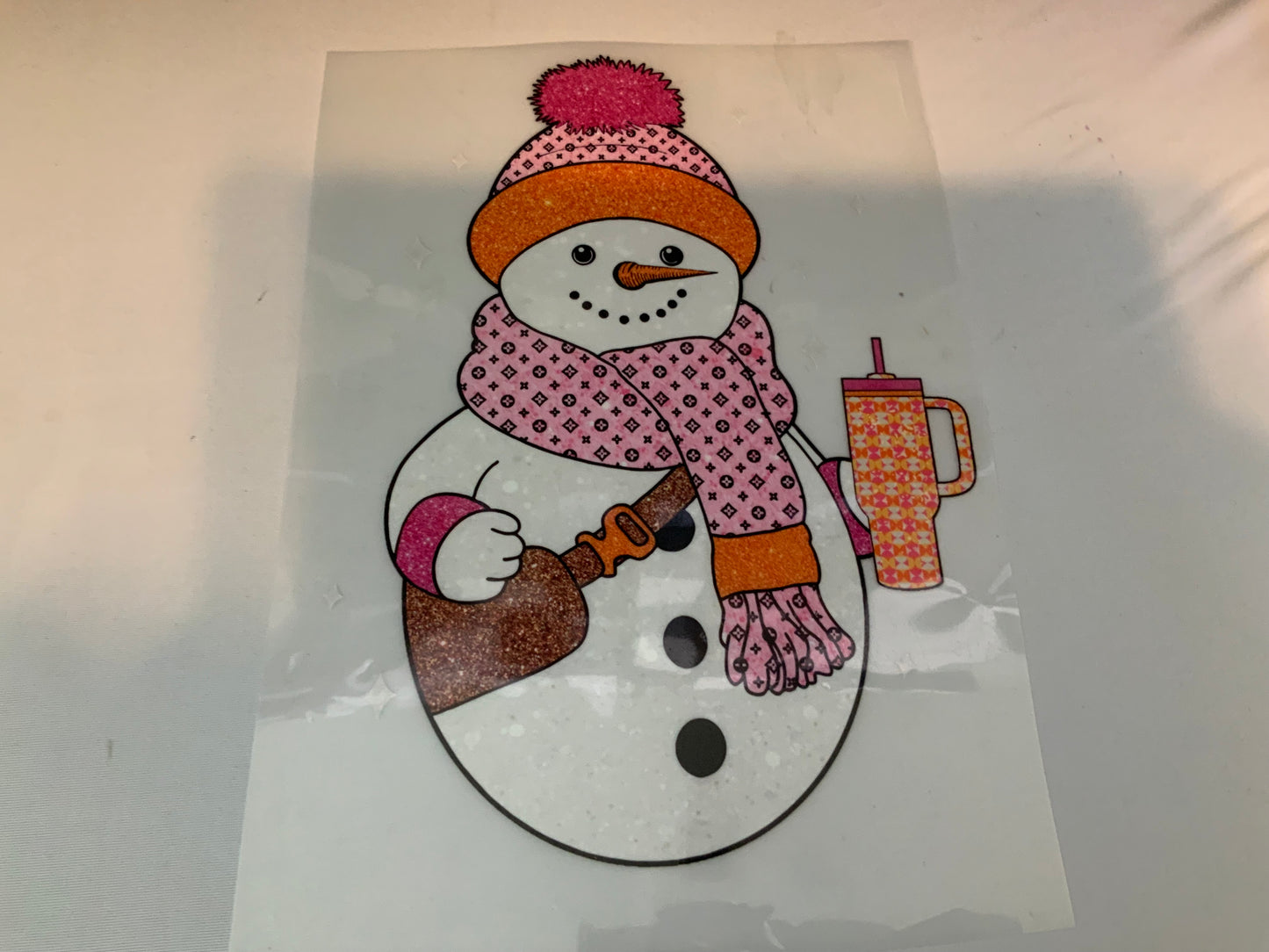 Snowman with tumbler
