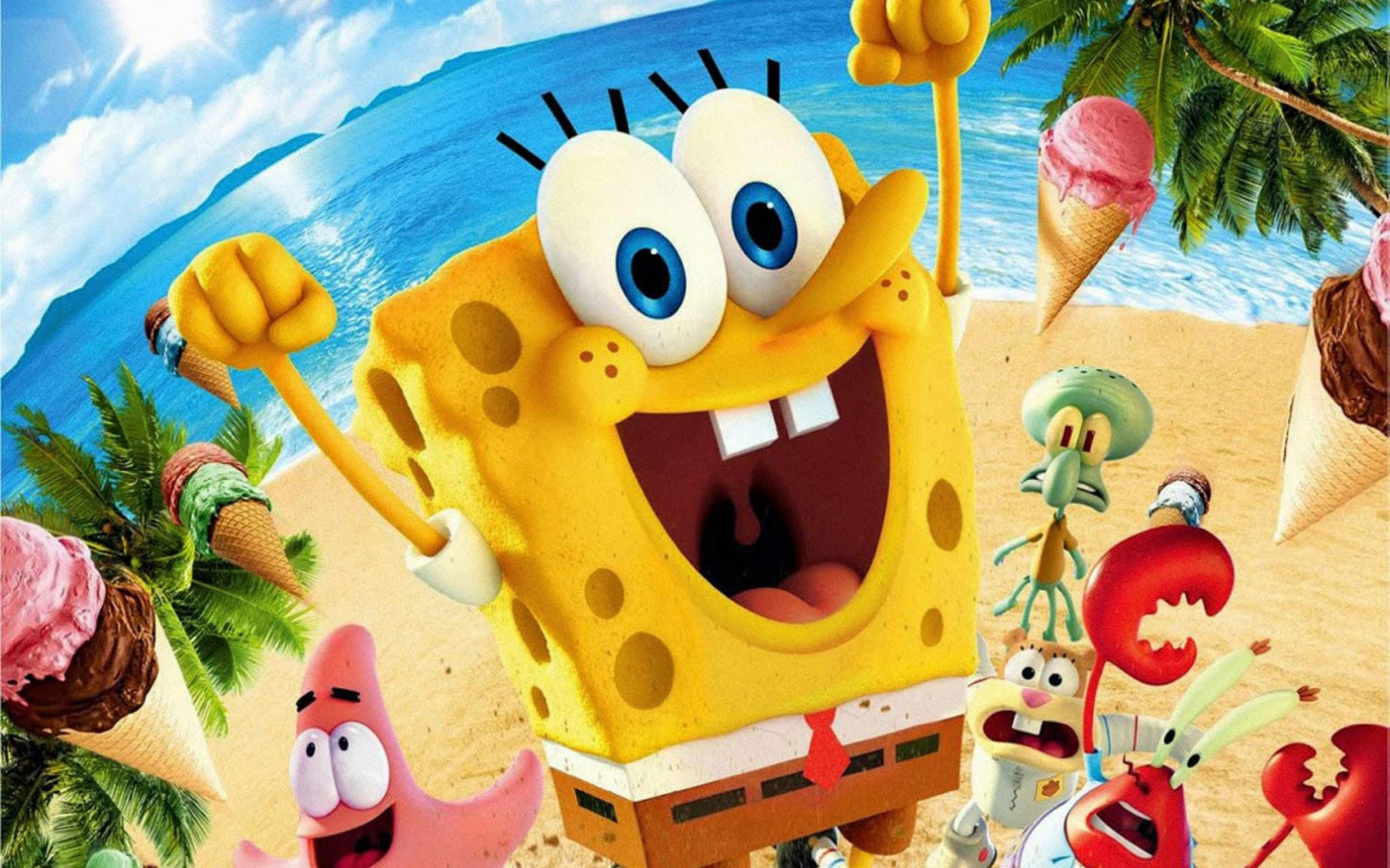 SpongeBob smiles
