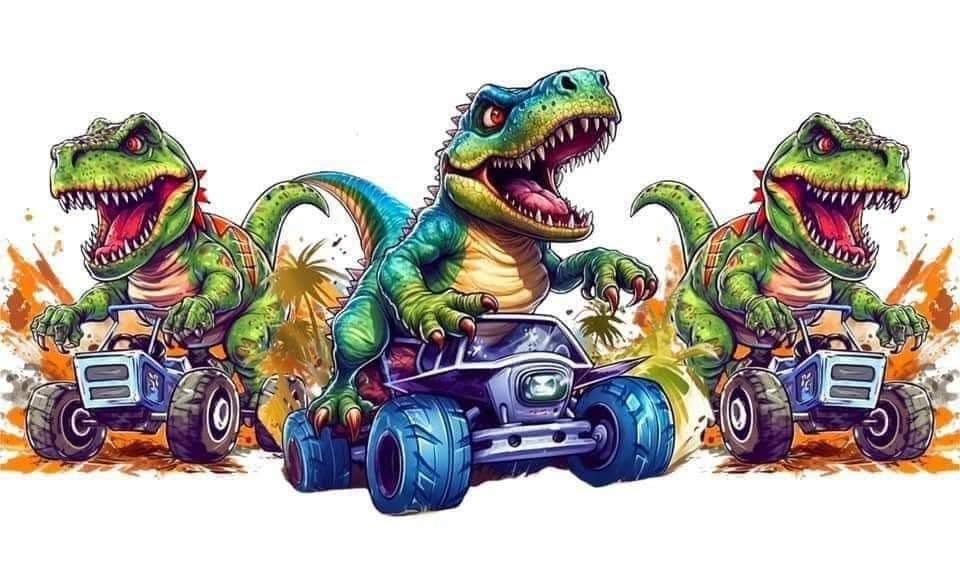 Dino trio monster trucks