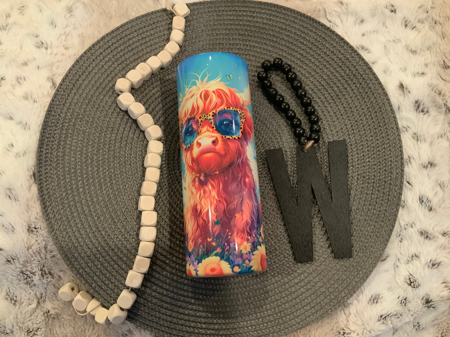 Cow watercolor with glasses