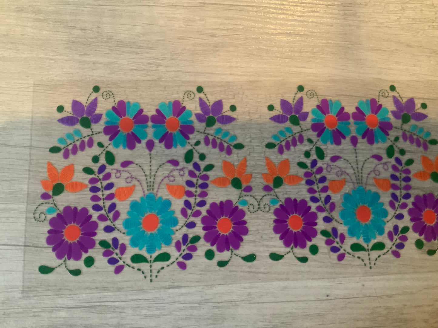 Flowers teal, purple