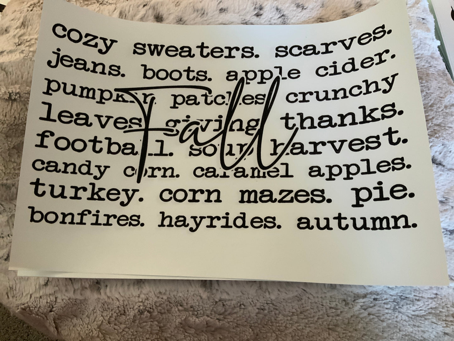 Fall words