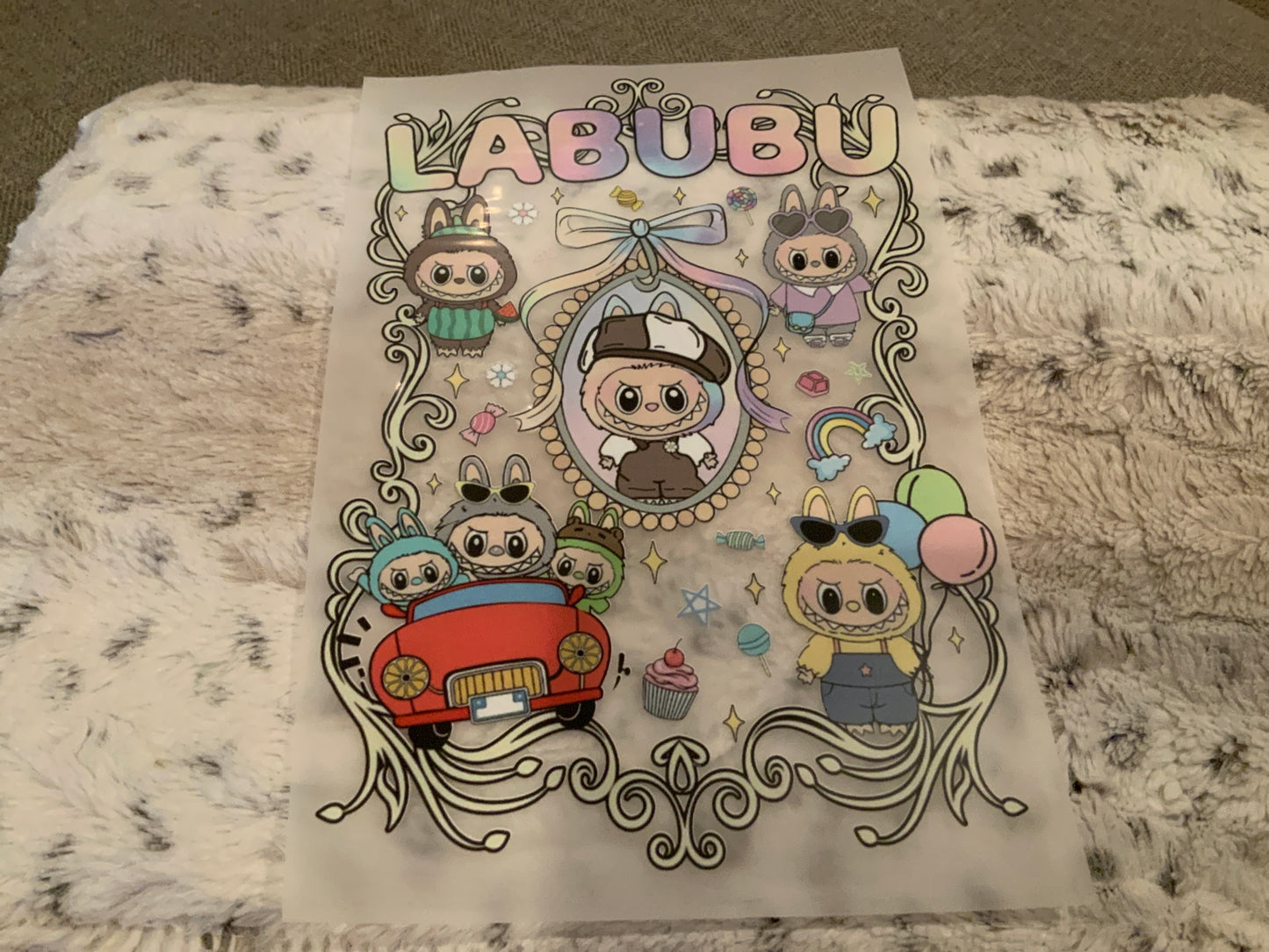 La bu bu colage with car