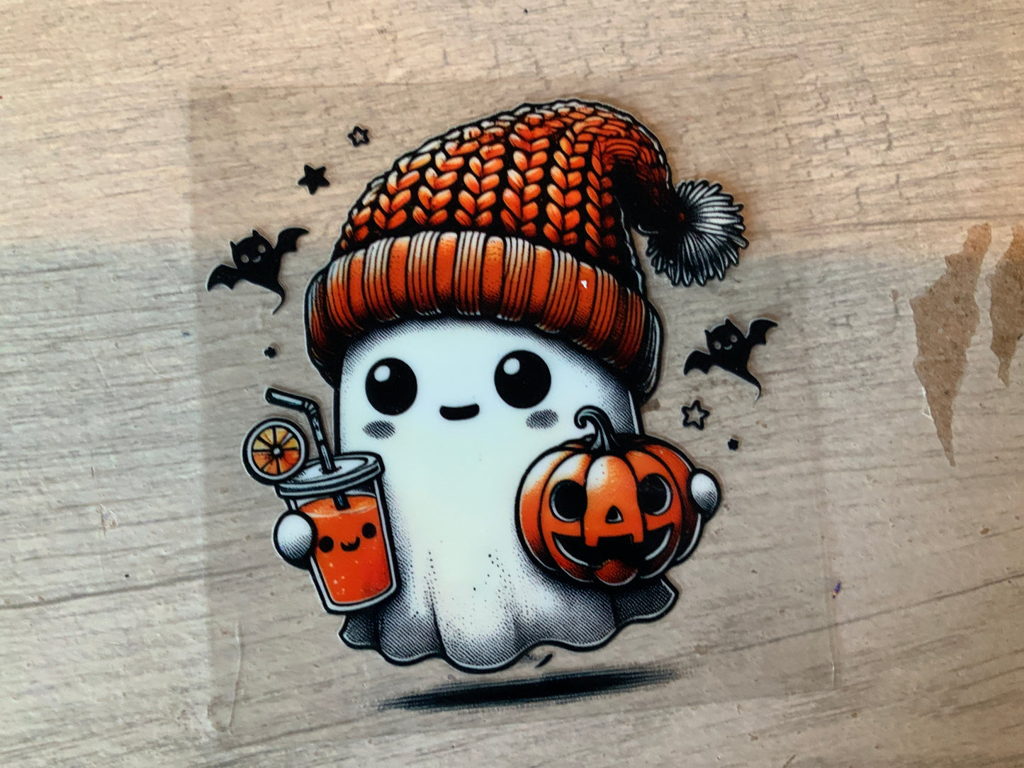 Ghost orange drink and pumpkin