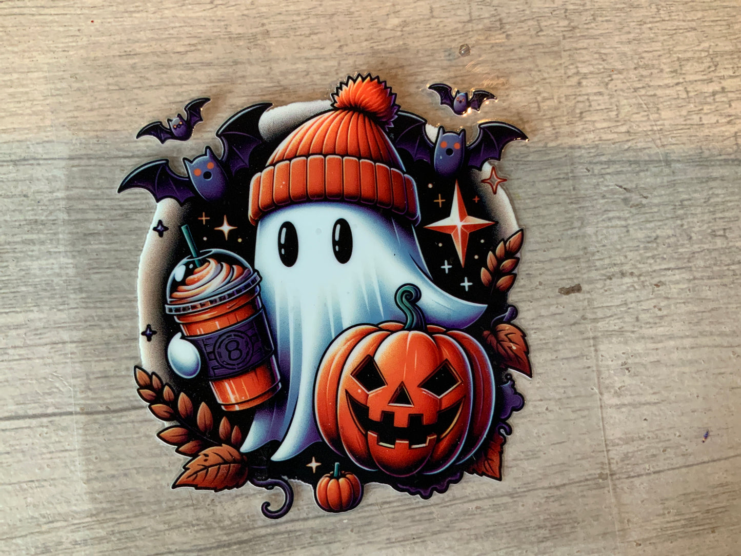 Ghost orange bats and pumpkin