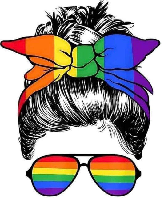 Pride Messy bun  pride momma