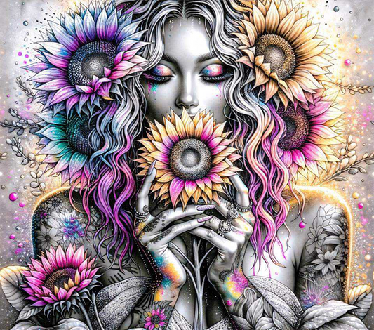 She sunflowers color