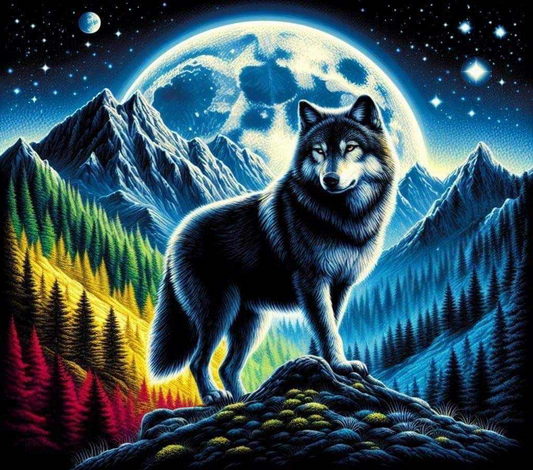 Wolf colors moon