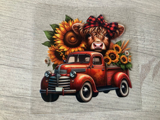 Cow red truck