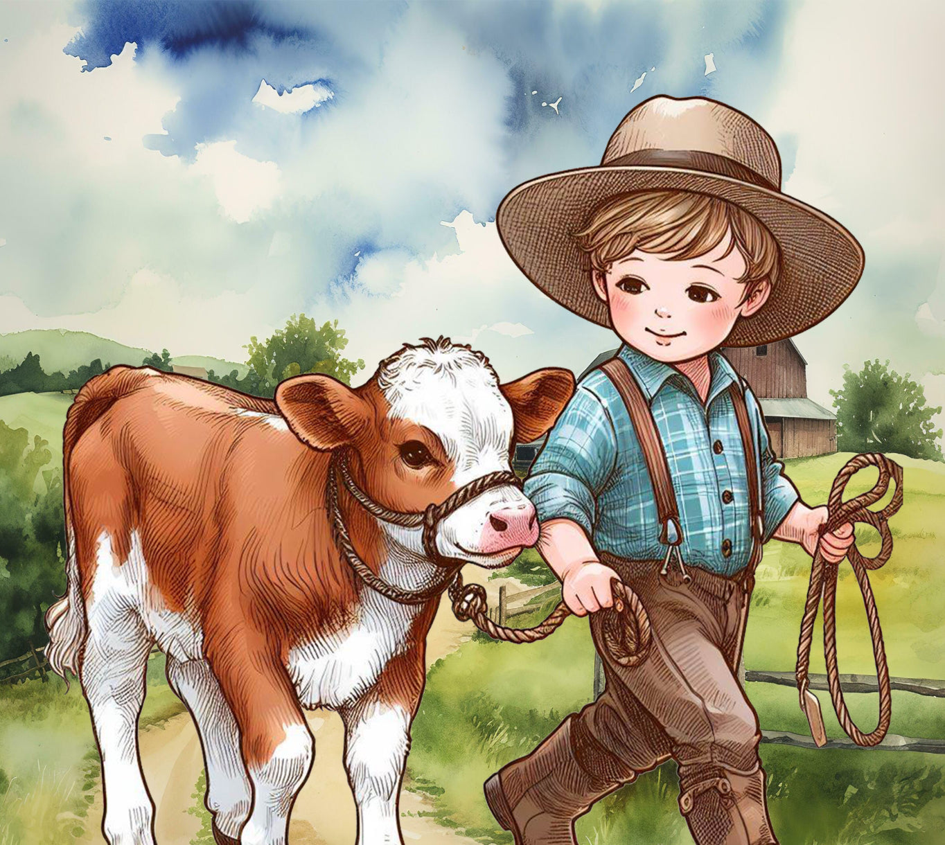 Cow and the boy