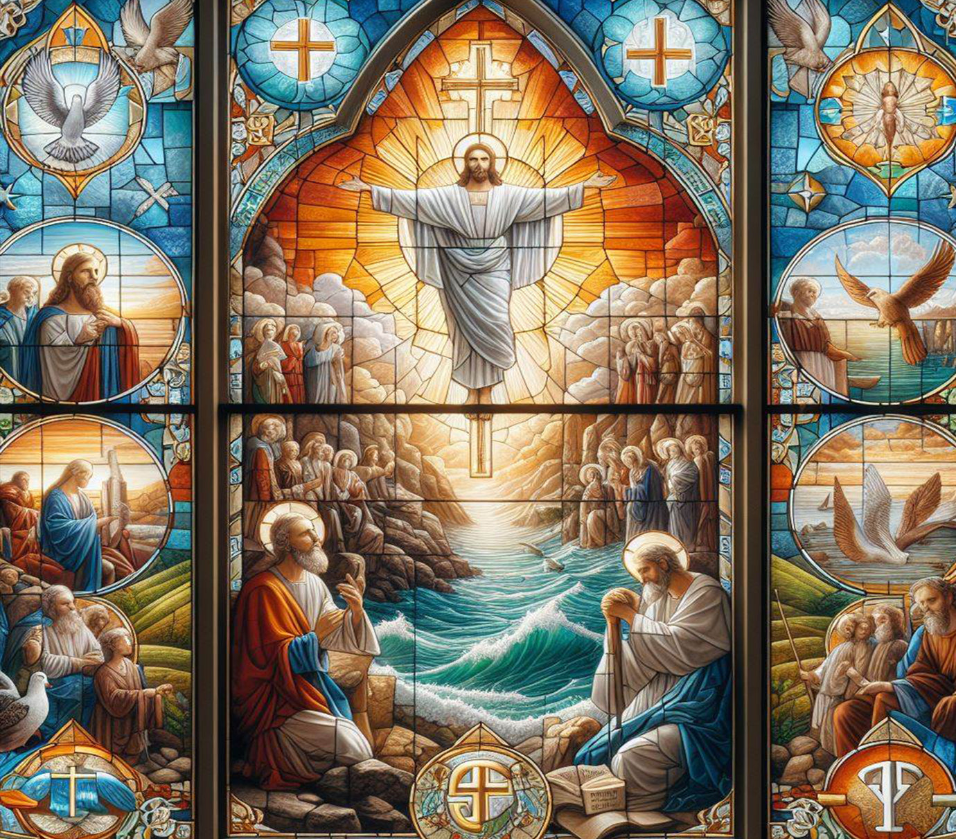 Faith Jesus stained glass