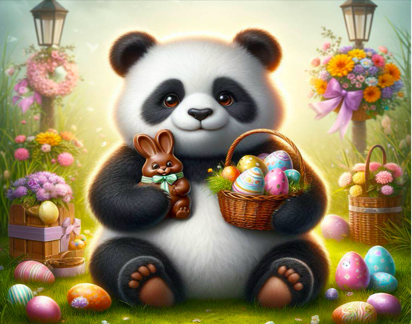 Easter panda boy