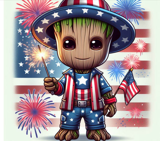 Groot 4th of July flag