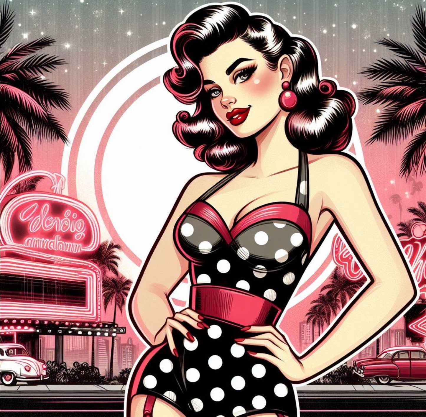 Pin up dark hair