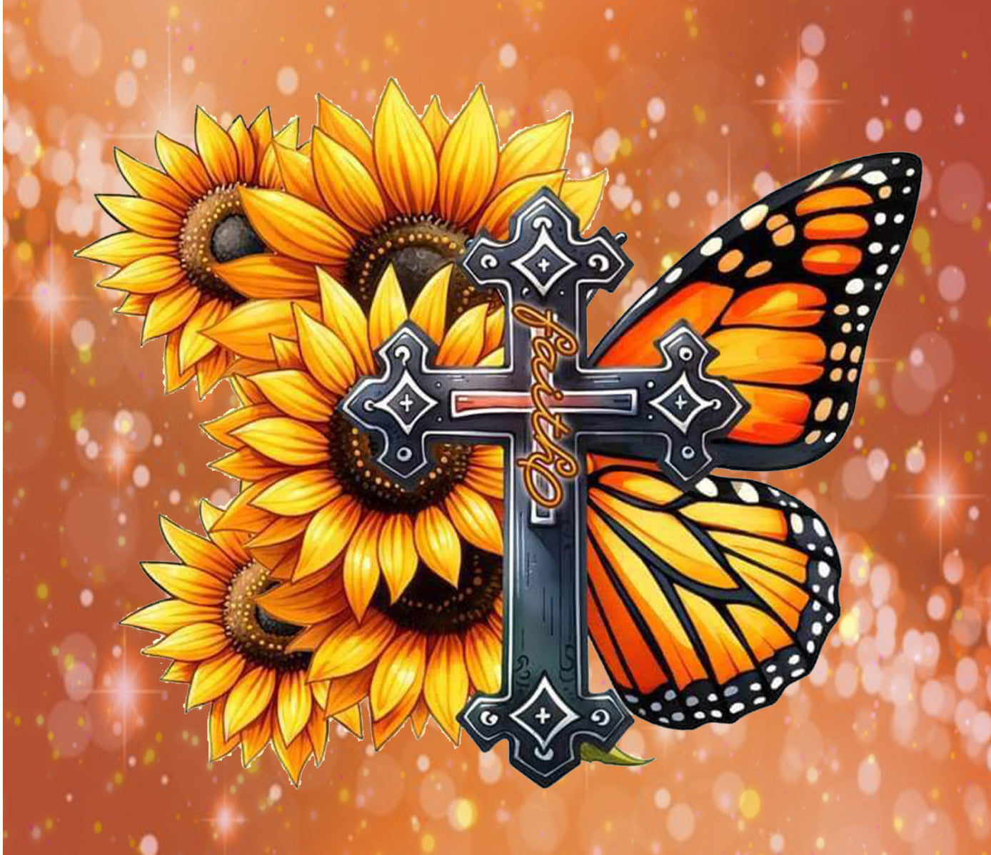 Cross sunflower Faith