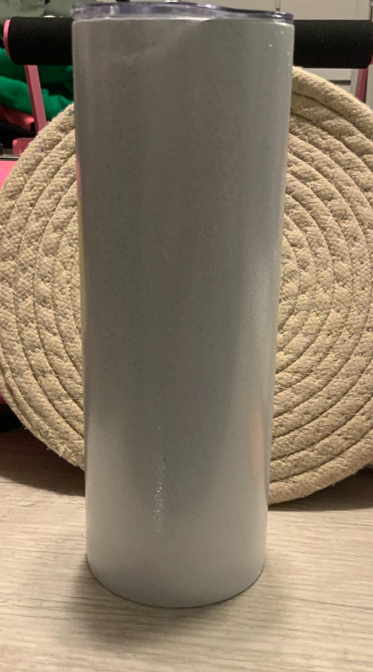 White glitter 20 Oz tumbler