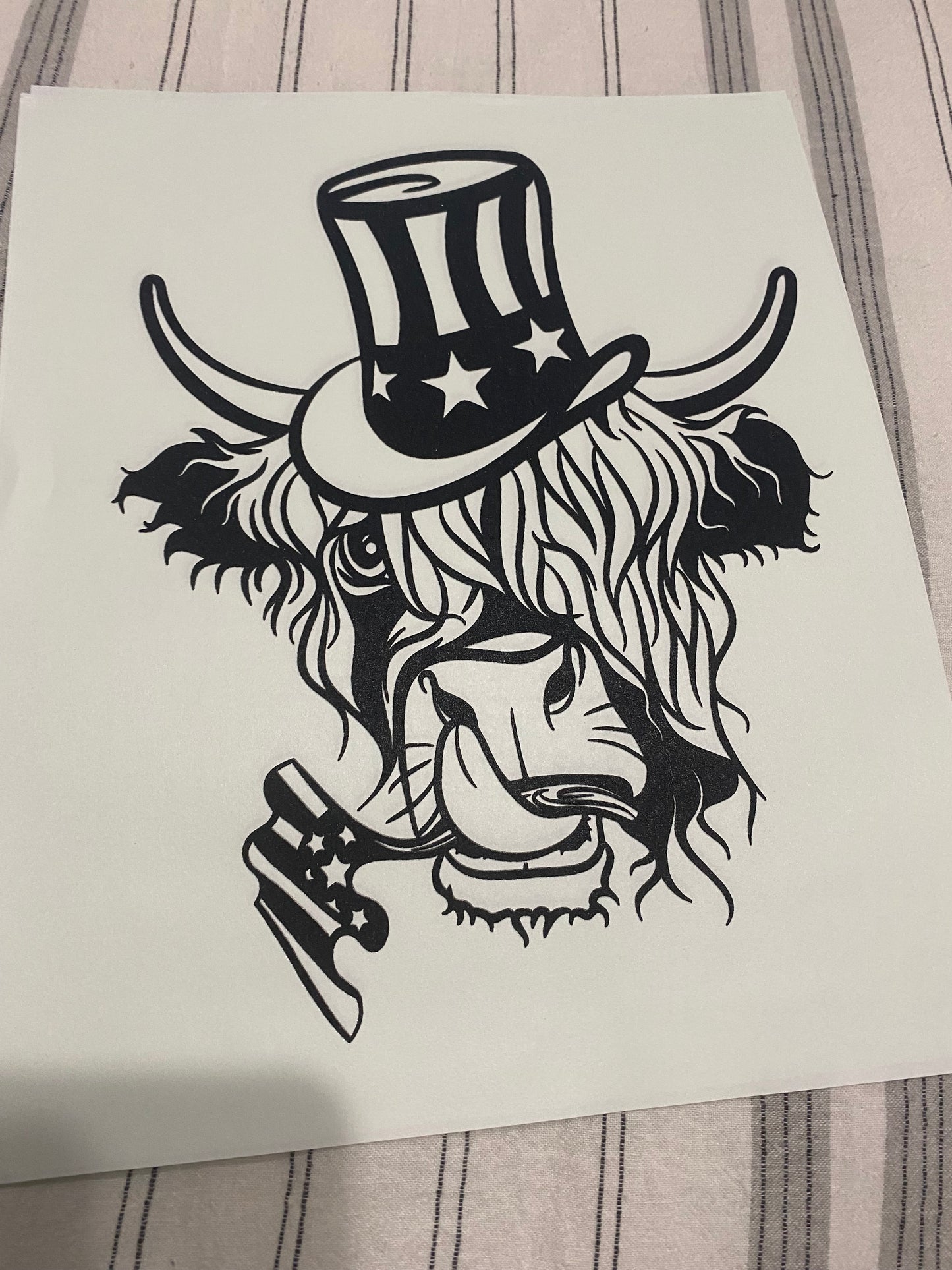 Cow with flag hat