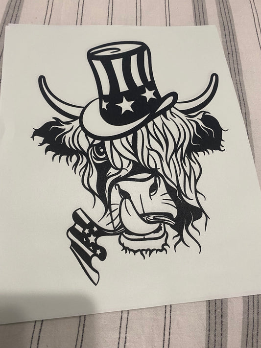 Cow with flag hat