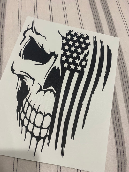 Skull with flag