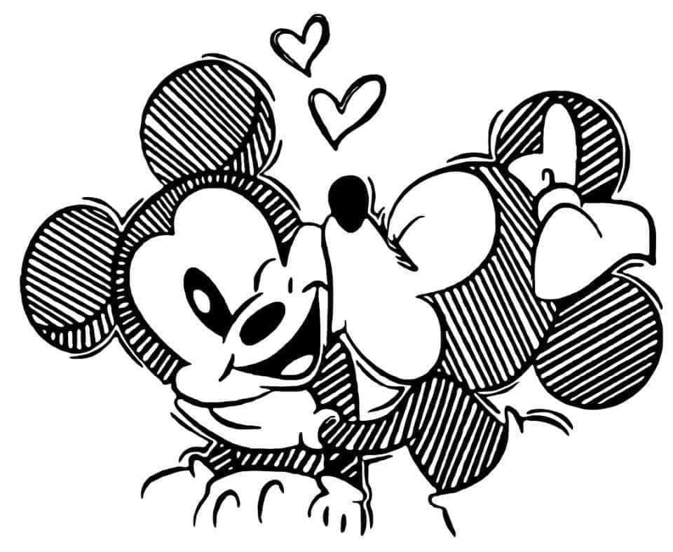 Mouse and Minni* black and white