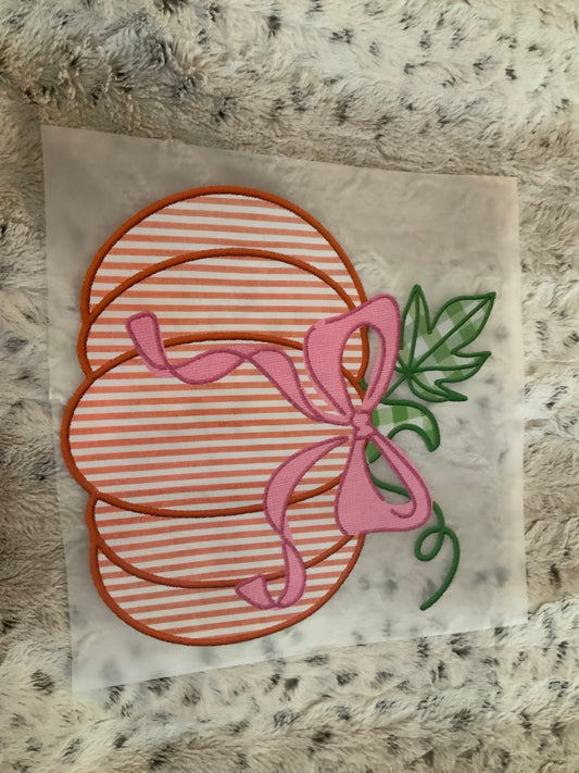 Pumpkin stripes with bow