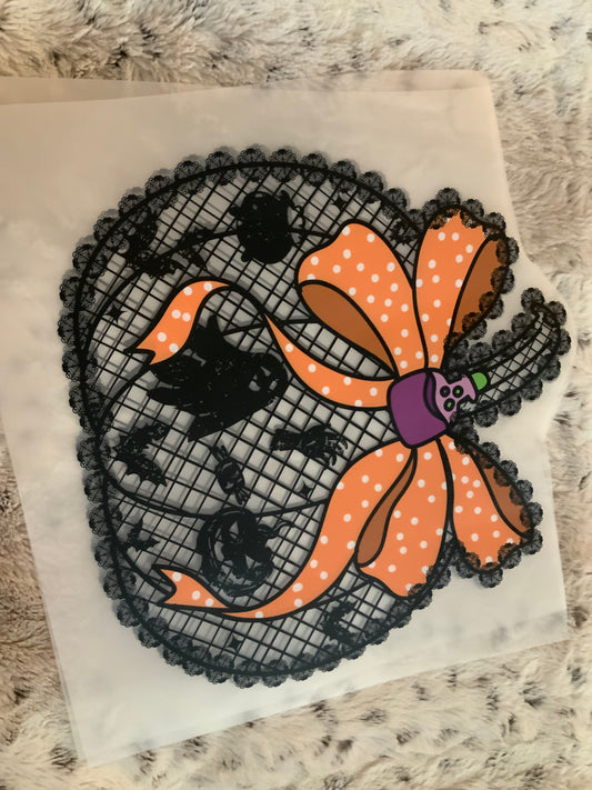 Pumpkin black lace with bow