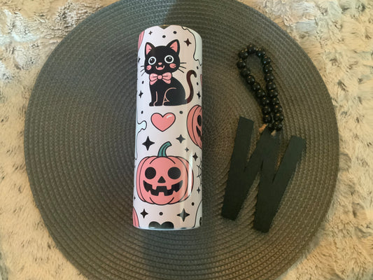 Pumpkins and cats pink