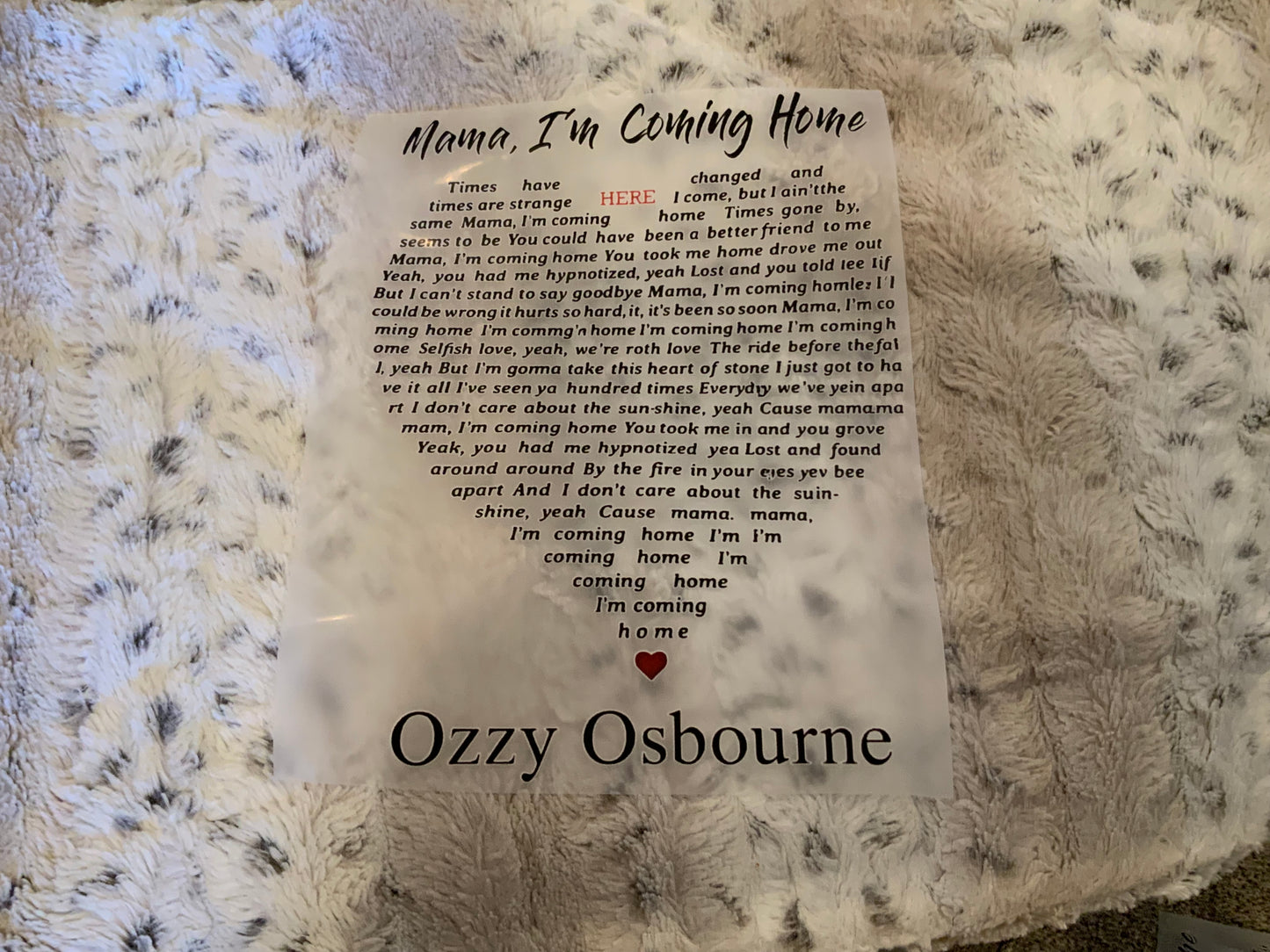 Ozzy mama I’m coming home