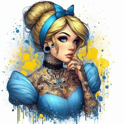 Cartoon tatted Cinderella