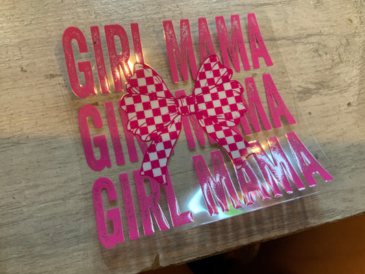 Girl mama pink bow