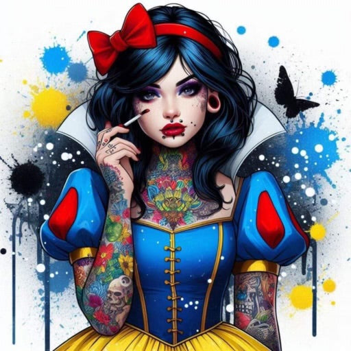 Cartoon tatted snow