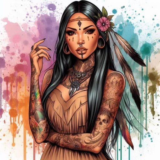 Cartoon tatted pochantas