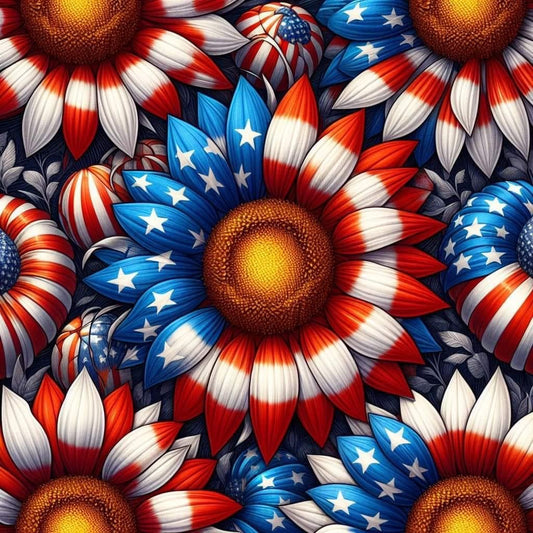 Sunflower red white and blue