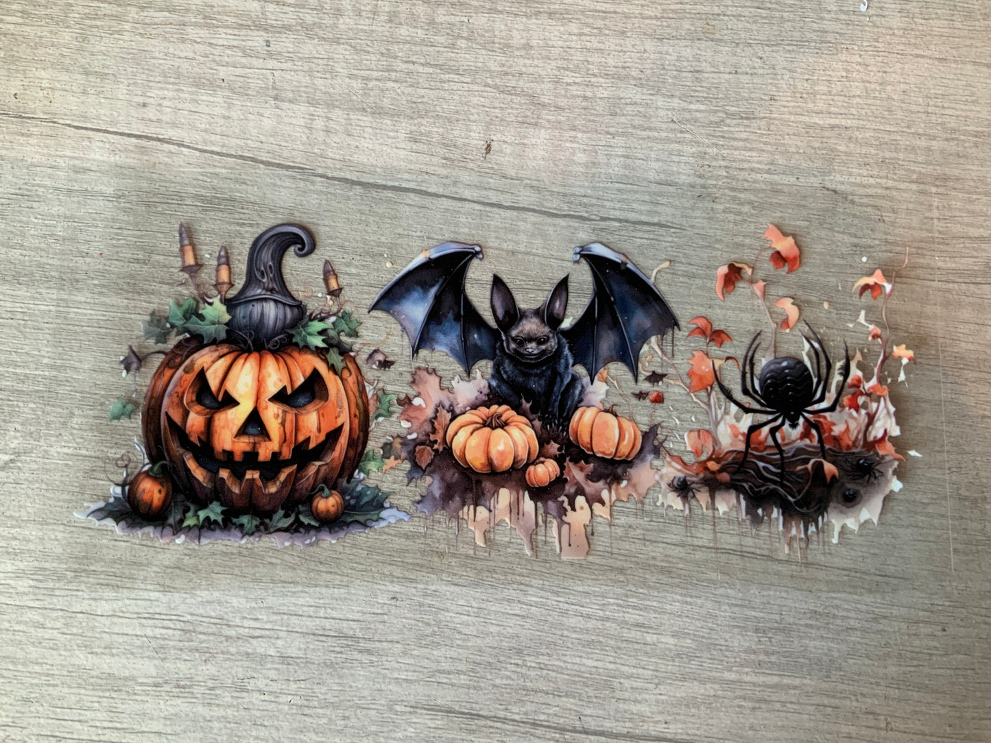 Halloween bats and pumpkin