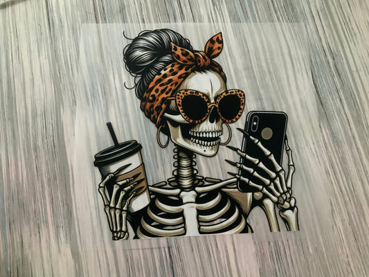 Skelly phone and coffee