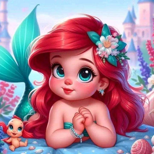 Baby Ariel and flounder