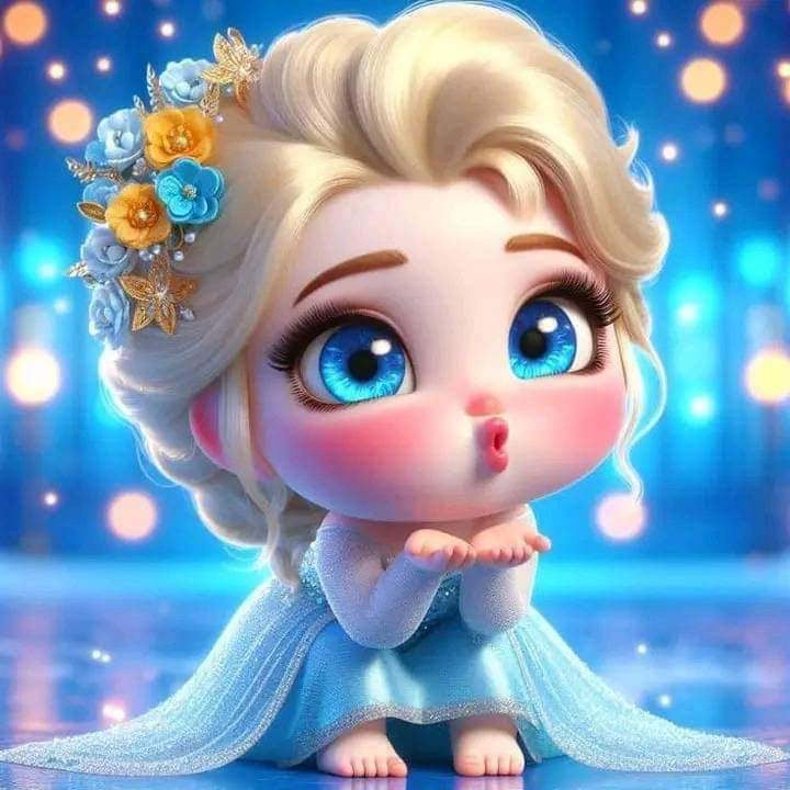 Baby Elsa kisses