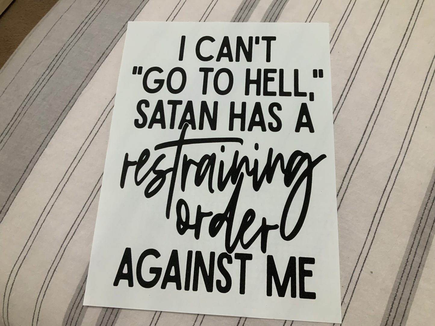 I can’t go to hell