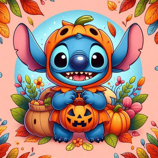 H stitch fall pumpkin