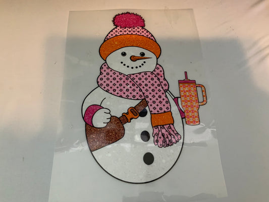 Snowman with tumbler