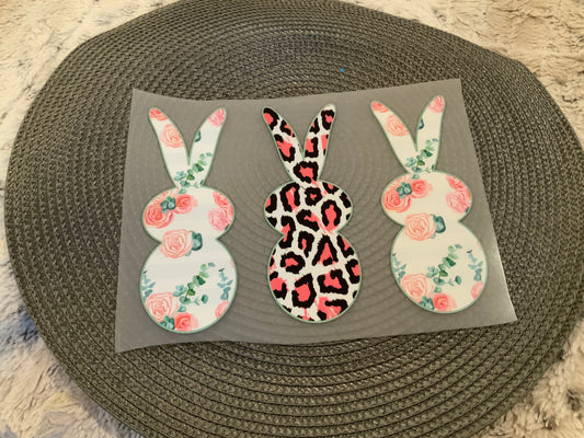 Easter bunny trio floral and cheetah